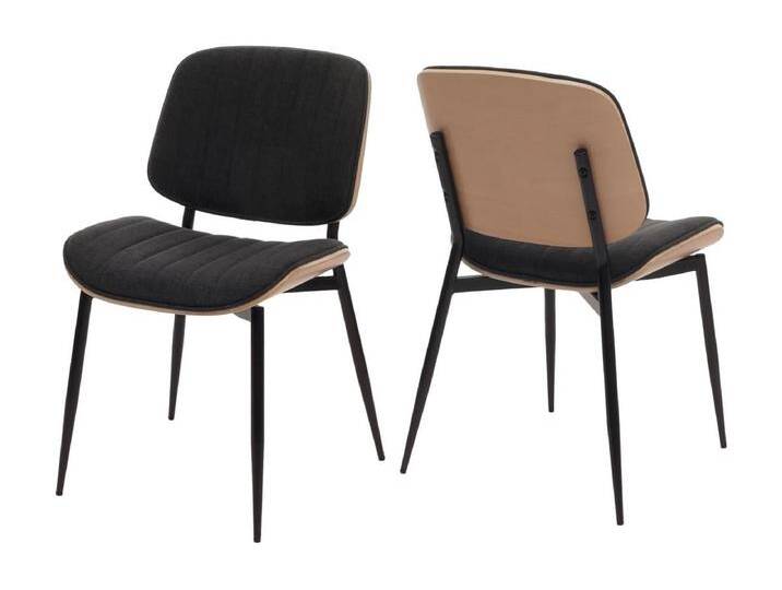 Esszimmerstuhl MCW-O44 (2er-Set), Natur, dunkelgrau von Kauf-Unique Marketplace