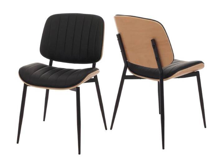Esszimmerstuhl MCW-O44 (2er-Set), Natur, schwarz von Kauf-Unique Marketplace