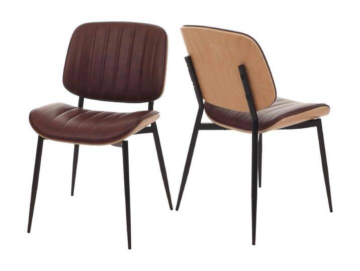 Esszimmerstuhl MCW-O44 (2er-Set), Natur, vintage braun von Kauf-Unique Marketplace