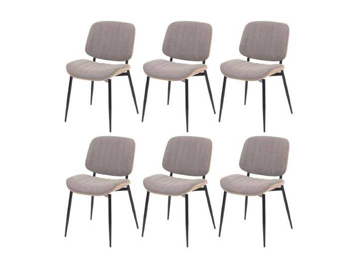 Esszimmerstuhl MCW-O44 (6er-Set), Natur, hellgrau von Kauf-Unique Marketplace