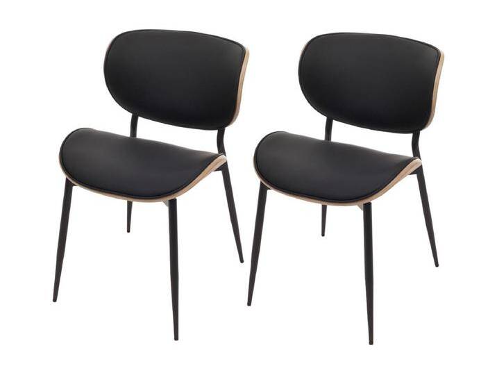 Esszimmerstuhl MCW-O45 (2er-Set), Natur, schwarz von Kauf-Unique Marketplace