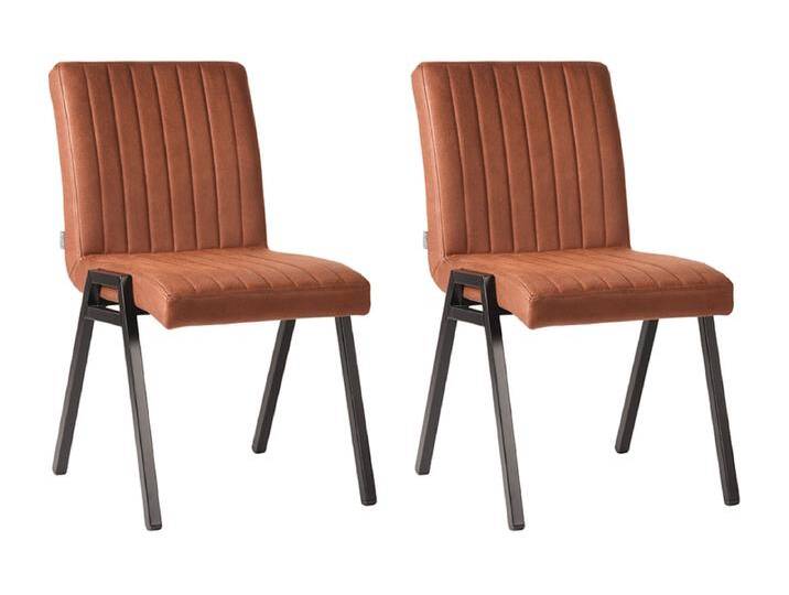Esszimmerstuhl Matz - Cognac - Mikrofaser - 2er-Set von Kauf-Unique Marketplace