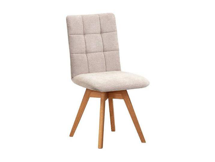 Esszimmerstuhl Polsterstuhl Esszimmer in Beige aus Flockstoff (2er Set) von Kauf-Unique Marketplace