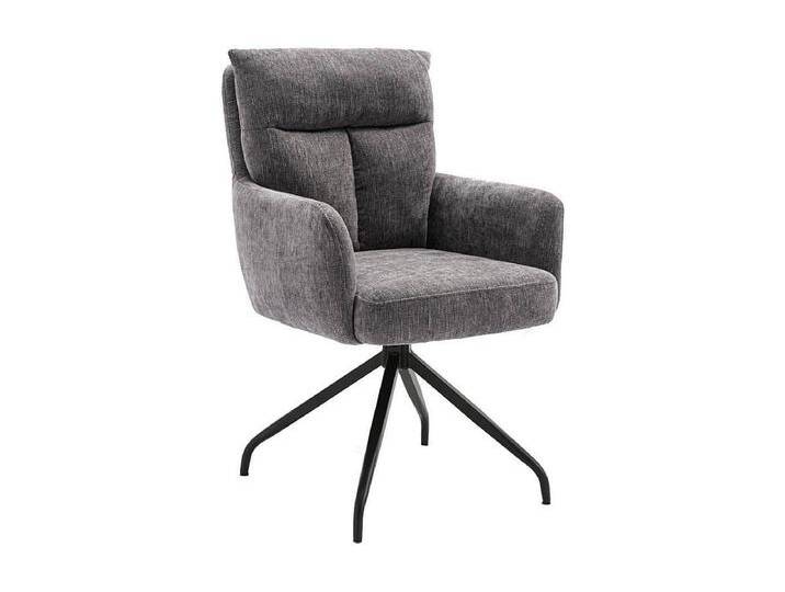 Esszimmerstuhl Stuhl Esszimmer aus Chenillegewebe mit Gestell aus Metall (2er Set) von Kauf-Unique Marketplace