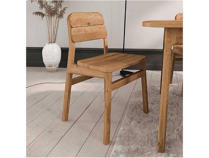Esszimmerstuhl Stuhl Esszimmer aus Wildeiche Massivholz mit vier F��en (2er Set) von Kauf-Unique Marketplace