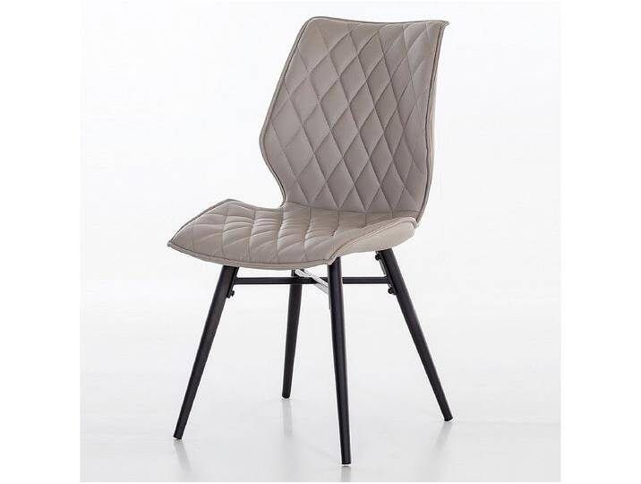 Esszimmerstuhl in Grau gesteppt Kunstleder (2er Set) von Kauf-Unique Marketplace
