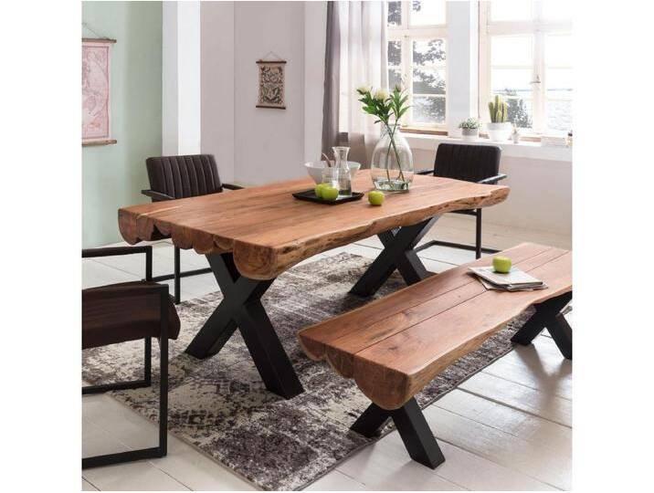 Esszimmertisch 200 x 100 Akazie Vollholz Esstisch Baumstamm Küchentisch von Kauf-Unique Marketplace