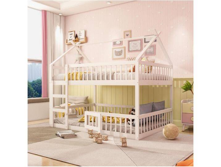Etagenbett 140 x 200 cm – Kinderbett mit Treppe und Holzlattenrost – weiß – ohne Matratze Etagenbett 140 x 200 cm – Kinderbett mit Treppe und Holzlattenrost – weiß – ohne Matratze von Kauf-Unique Marketplace