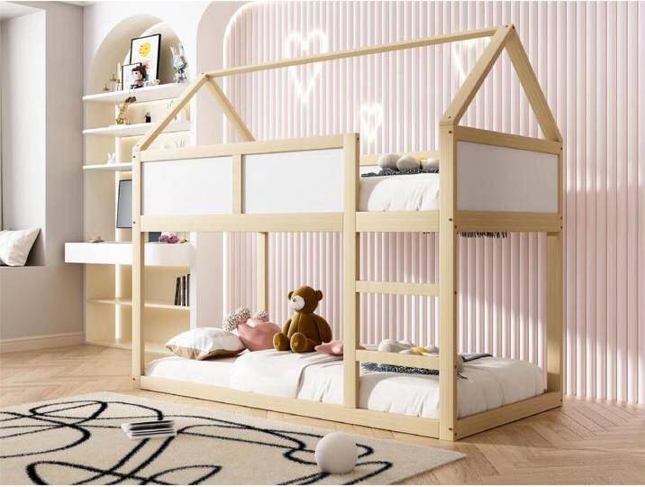 Etagenbett 90x200cm - mit Treppe - Massivholzstruktur - Natur von Kauf-Unique Marketplace