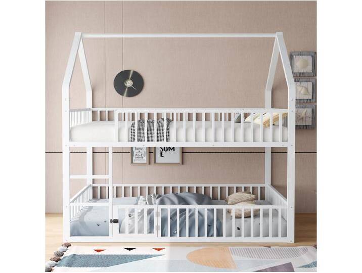 Etagenbett für Kinder 140x200 cm mit Treppe und Sicherheitsgeländern, weiß - ohne Matratze Etagenbett für Kinder 140x200 cm mit Treppe und Sicherheitsgeländern, weiß - ohne Matratze von Kauf-Unique Marketplace