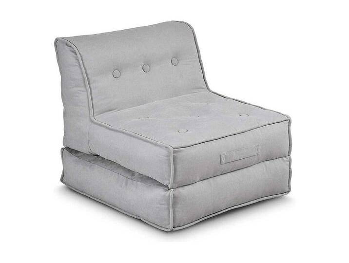 Falt Schlafsessel in Hellgrau Webstoff Bezug von Kauf-Unique Marketplace