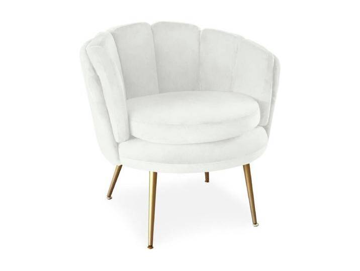 Fauteuil arrondi Brenda Velours Blanc von Kauf-Unique Marketplace