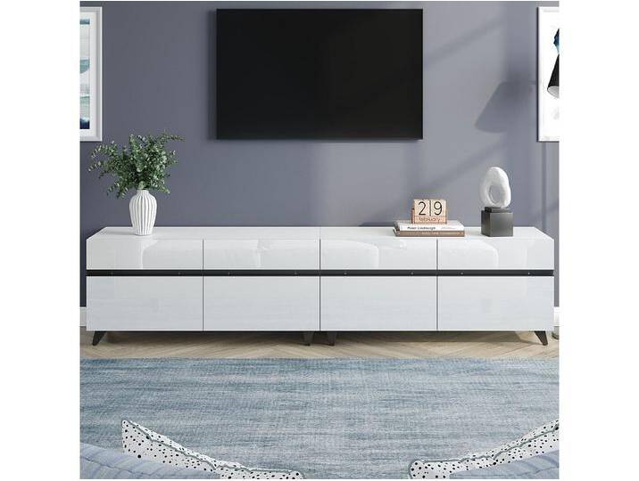 Fernsehschrank,Hochglanz-TV-Schrank, Lowboard mit 4 Schränken und verstellbaren Trennwänden,Wohnzimmerschrank mit 8 Tischbeinen,Tragkraft bis 52kg Fernsehschrank,Hochglanz-TV-Schrank, Lowboard mit 4 Schränken und verstellbaren Trennwänden,Wohnzimmerschrank mit 8 Tischbeinen,Tragkraft bis 52kg von Kauf-Unique Marketplace