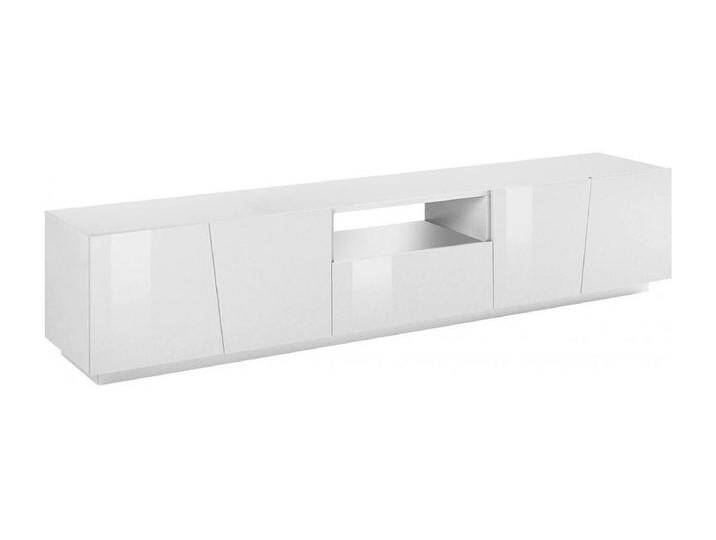 Fernsehschrank Dlori, Niedriges Sideboard für Wohnzimmer, Sockel für TV-Möbel, 100 % Made in Italy, cm 220x43h46, weiÃŸ glänzend, mit LED-Licht von Kauf-Unique Marketplace