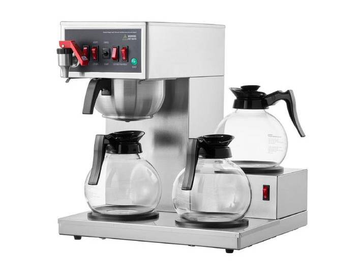 Filterkaffeemaschine SucceBuy Kommerziell 12 Tassen mit 3 Kannen und 3 Warmhalteplatten, Automatische Wasserentnahme für Restaurant, Büro, Café von Kauf-Unique Marketplace