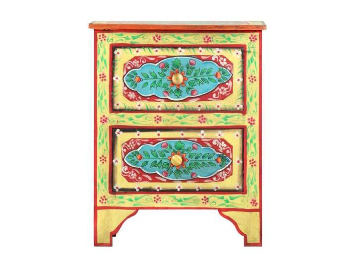 François-Aubin Handbemalter Nachttisch 40×30×50 cm Mango Massivholz von Kauf-Unique Marketplace