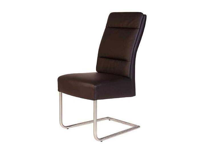 Freischwinger St�hle in Braun Kunstleder Edelstahl (2er Set) von Kauf-Unique Marketplace