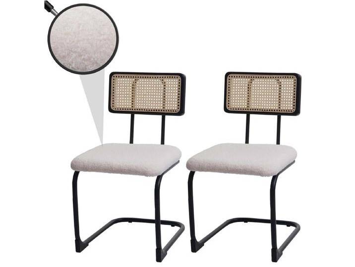 Freischwinger-Stuhl MCW-K88 (2er-Set), Stoff/Textil weiß von Kauf-Unique Marketplace