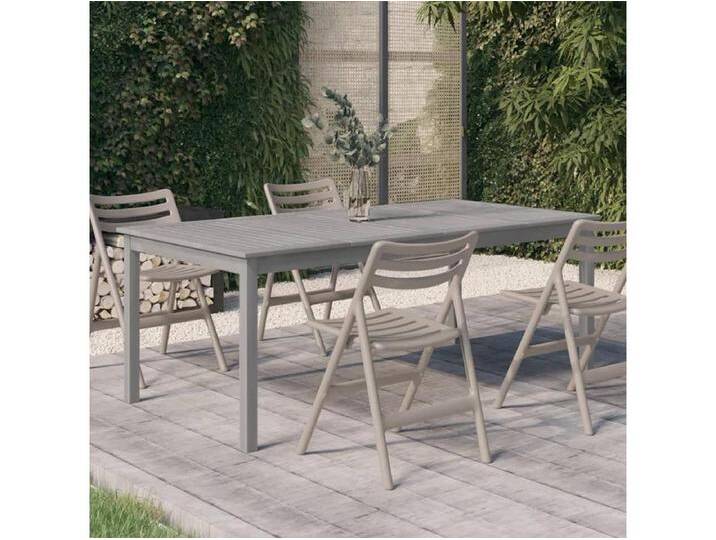 Gartentisch Grau 200x100x75 cm Massivholz Akazie von Kauf-Unique Marketplace