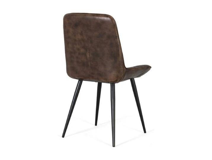 Gepolsterter Stuhl aus aschgrauem Leder mit weicher Oberfläche von Kauf-Unique Marketplace