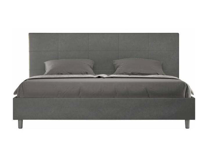 Gepolstertes Bett mit Bettkasten 180x200 mit Mikrofaserbezug Grau Mika von Kauf-Unique Marketplace