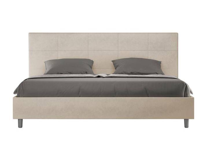 Gepolstertes Bett mit Bettkasten 180x210 mit Mikrofaserbezug Sandfarbe Mika von Kauf-Unique Marketplace