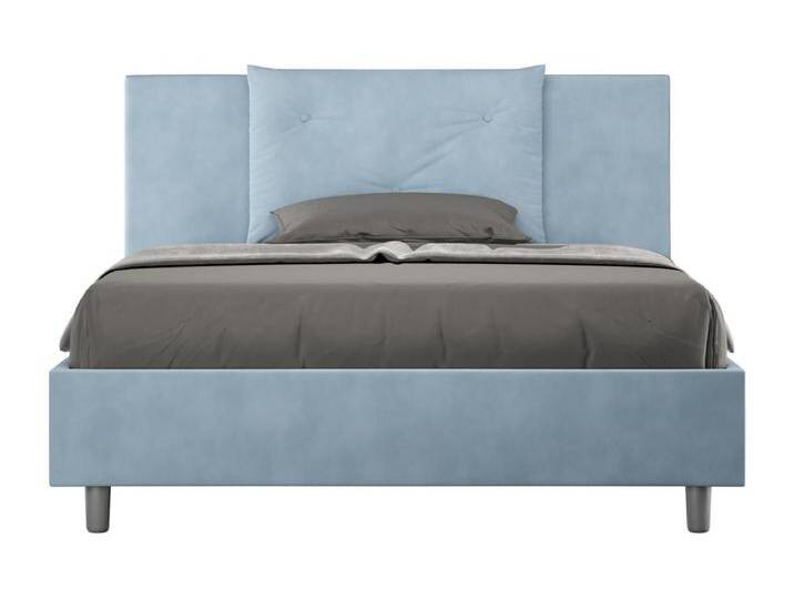 Gepolstertes Stauraumbett Appia aus hellblauer Mikrofaser, 140 x 200 von Kauf-Unique Marketplace