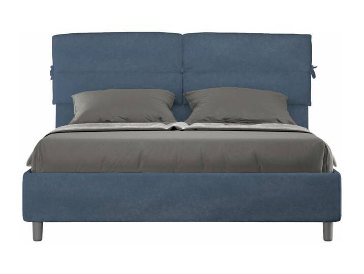 Gepolstertes Stauraumbett Nandy aus blauer Mikrofaser, 160 x 200 von Kauf-Unique Marketplace