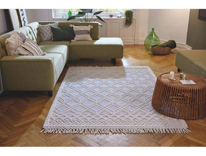 Handgewebter Teppich im Ethno Design 190x290 cm Blau Colored Macrame Handgewebter Teppich im Ethno Design 190x290 cm Blau Colored Macrame von Kauf-Unique Marketplace