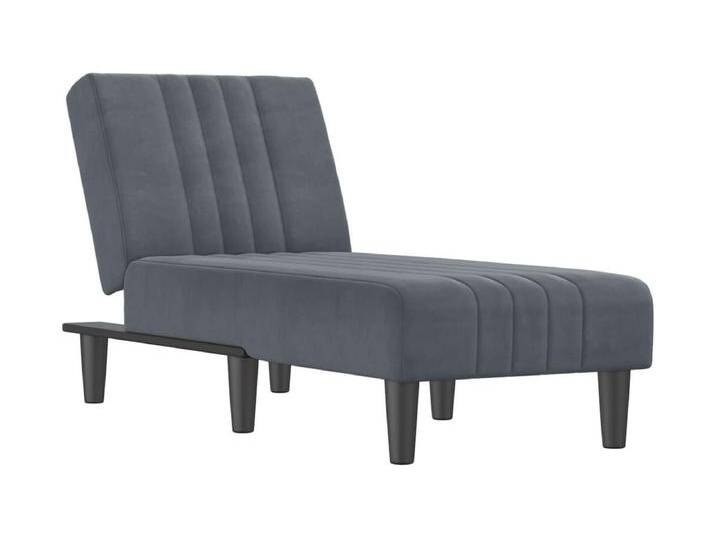 Helka Chaiselongue Dunkelgrau Samt von Kauf-Unique Marketplace