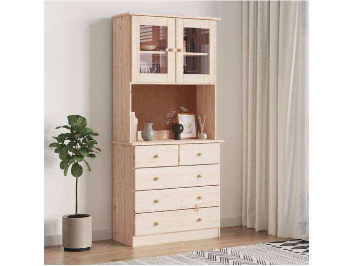 Highboard,Kommode ALTA 77x35x165 cm Massivholz Kiefer -gkd792390 von Kauf-Unique Marketplace