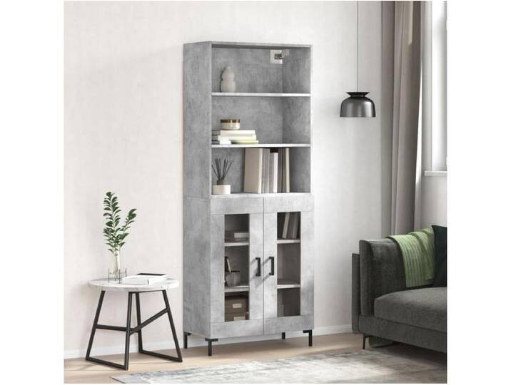 Highboard,Kommode Betongrau 69,5x34x180 cm Holzwerkstoff -gkd117518 von Kauf-Unique Marketplace