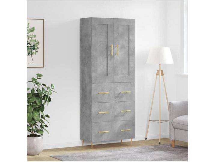 Highboard,Kommode Betongrau 69,5x34x180 cm Holzwerkstoff -gkd424708 von Kauf-Unique Marketplace