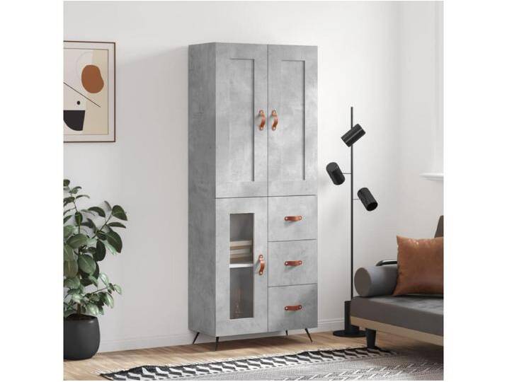 Highboard,Kommode Betongrau 69,5x34x180 cm Holzwerkstoff -gkd645303 von Kauf-Unique Marketplace