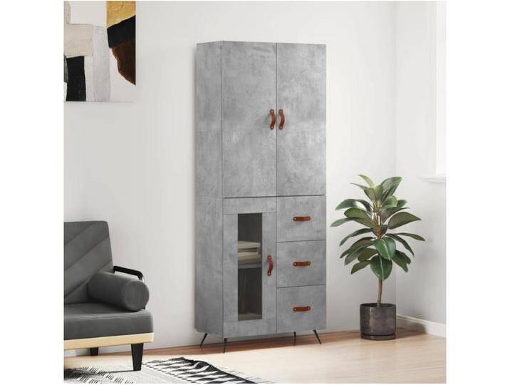 Highboard,Kommode Betongrau 69,5x34x180 cm Holzwerkstoff -gkd690467 von Kauf-Unique Marketplace