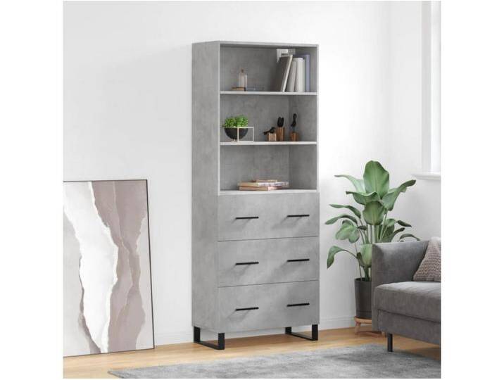 Highboard,Kommode Betongrau 69,5x34x180 cm Holzwerkstoff -gkd837372 von Kauf-Unique Marketplace