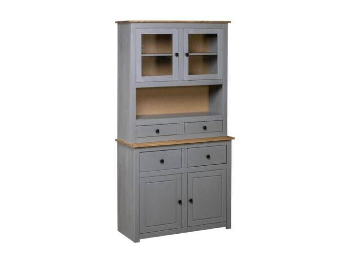 Highboard,Kommode Grau 93x40,5x180 cm Kiefernholz Panama -gkd404345 von Kauf-Unique Marketplace