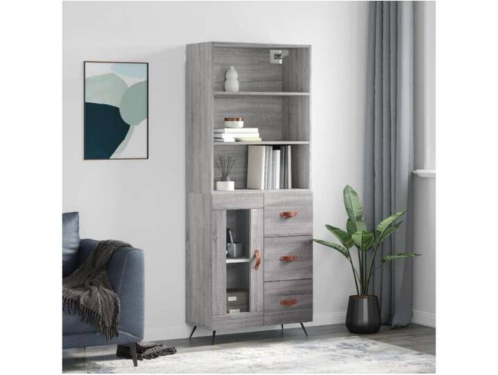 Highboard,Kommode Grau Sonoma 69,5x34x180 cm Holzwerkstoff -gkd285692 von Kauf-Unique Marketplace