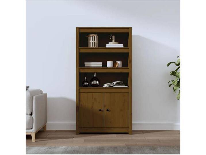 Highboard,Kommode Honigbraun 80x35x154 cm Massivholz Kiefer -gkd639500 von Kauf-Unique Marketplace