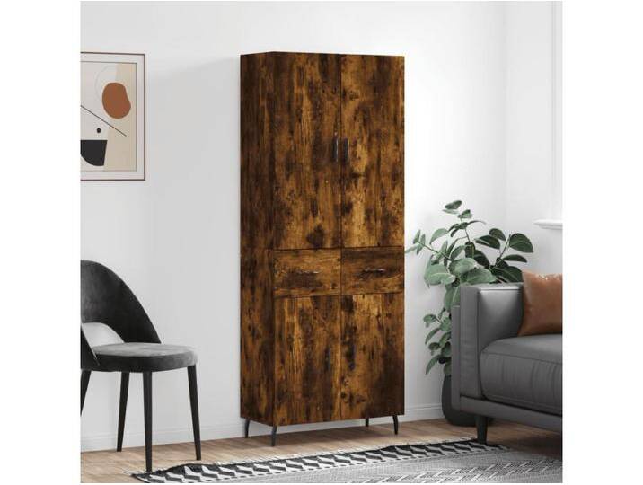 Highboard,Kommode Räuchereiche 69,5x34x180 cm Holzwerkstoff -gkd392487 von Kauf-Unique Marketplace