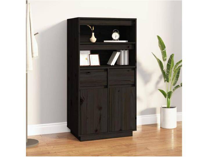 Highboard,Kommode Schwarz 60x40x116,5 cm Massivholz Kiefer -gkd997597 Highboard,Kommode Schwarz 60x40x116,5 cm Massivholz Kiefer -gkd997597 von Kauf-Unique Marketplace