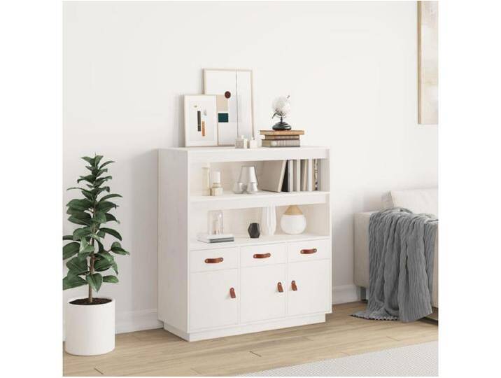 Highboard,Kommode Weiß 100x40x108,5 cm Massivholz Kiefer -gkd288813 von Kauf-Unique Marketplace