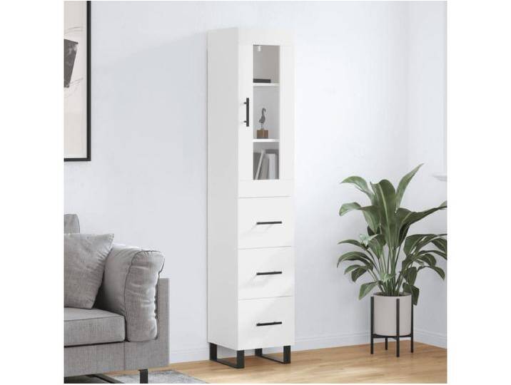 Highboard,Kommode Weiß 34,5x34x180 cm Holzwerkstoff -gkd47637 von Kauf-Unique Marketplace