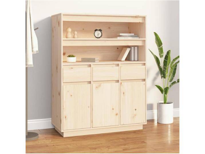 Highboard 89x40x116,5 cm Massivholz Kiefer von Kauf-Unique Marketplace