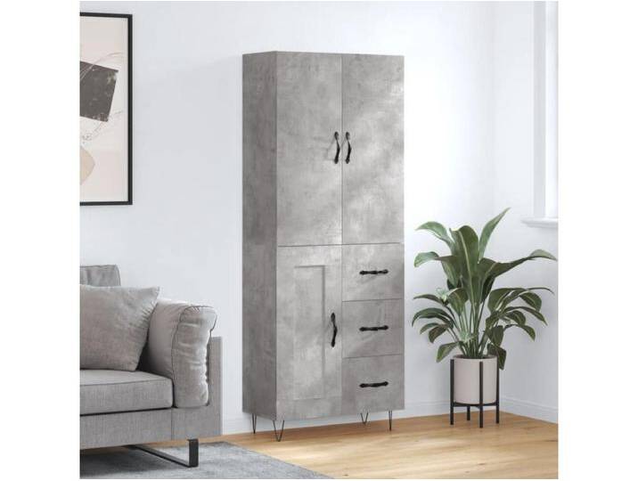 Highboard Betongrau 69,5x34x180 cm Holzwerkstoff von Kauf-Unique Marketplace