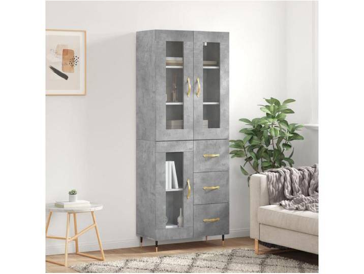 Highboard Betongrau 69,5x34x180 cm Holzwerkstoff von Kauf-Unique Marketplace