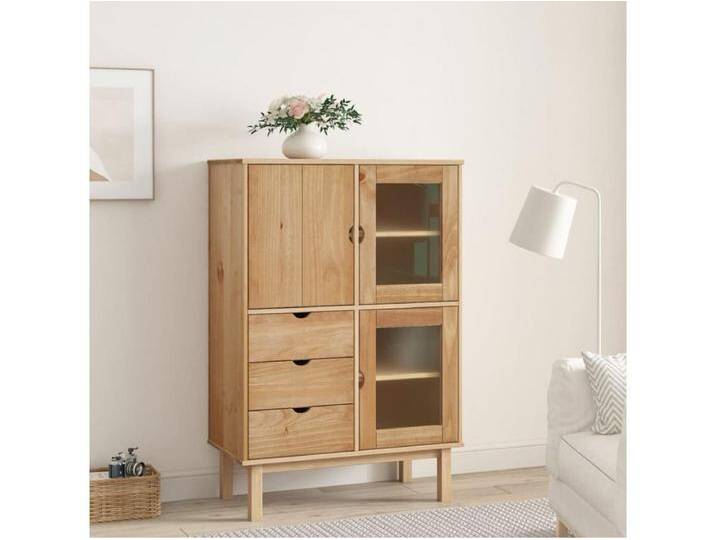 Highboard OTTA 85x43x125 cm Massivholz Kiefer von Kauf-Unique Marketplace