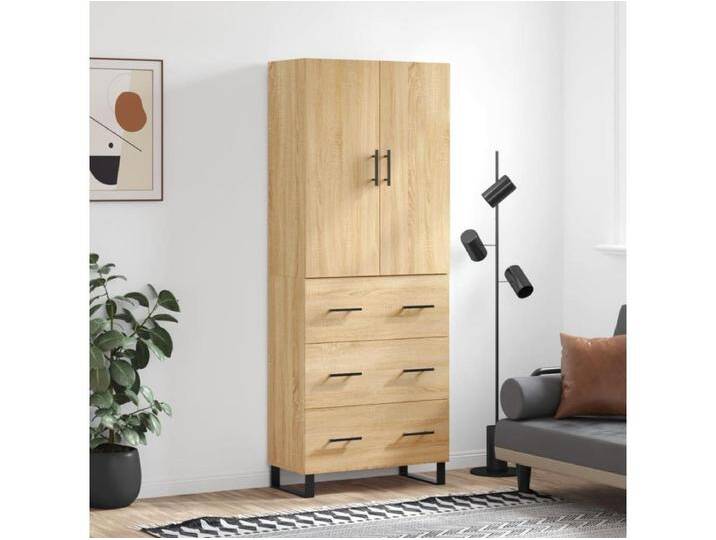 Highboard Sonoma-Eiche 69,5x34x180 cm Holzwerkstoff von Kauf-Unique Marketplace