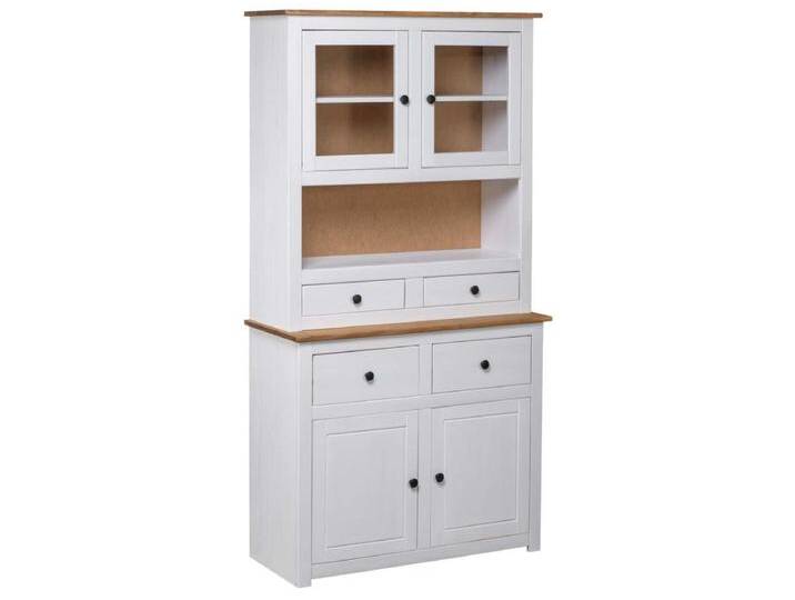 Highboard Weiß 93x40,5x180 cm Kiefernholz Panama von Kauf-Unique Marketplace