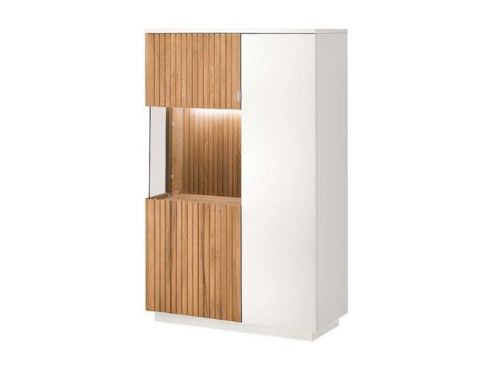 Highboard mit Glastür in Eiche Bianco und Weiß 152 cm hoch Highboard mit Glastür in Eiche Bianco und Weiß 152 cm hoch von Kauf-Unique Marketplace